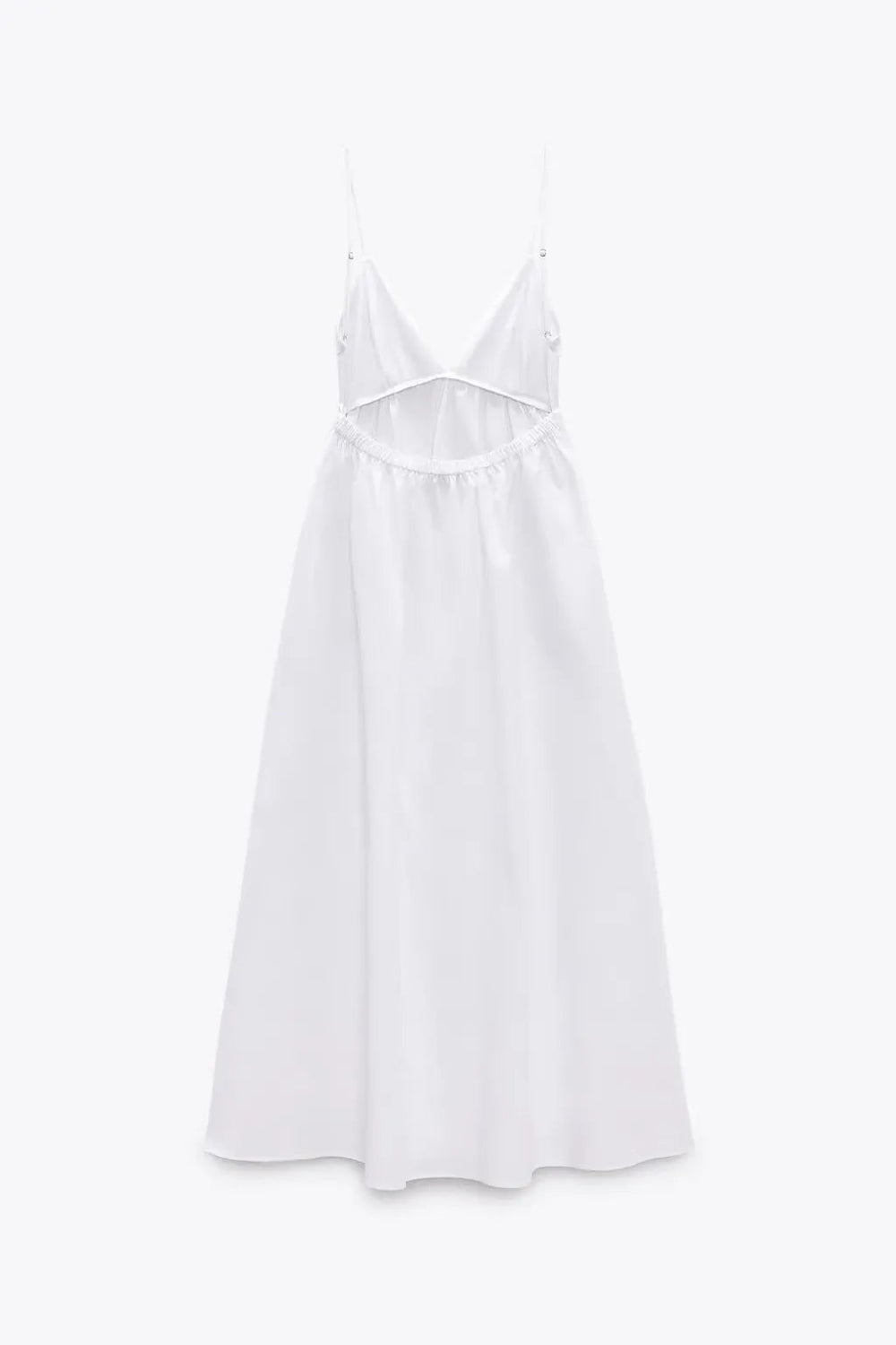 Backless Midi Dress Camisole Chic V-Neck & Easy Fit Mssaz Desses