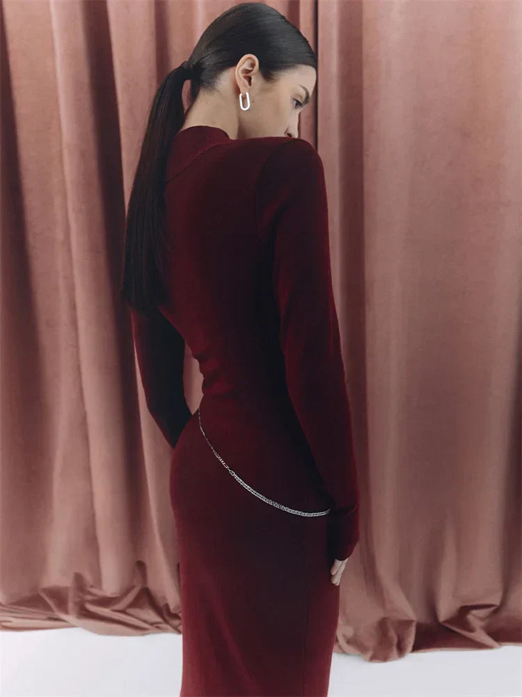 Turtleneck Maxi Dress Mssaz Desses