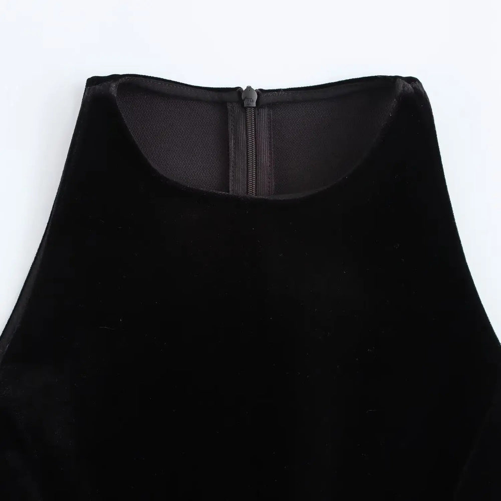 Solid Tank Velvet Mini Dress Mssaz Desses