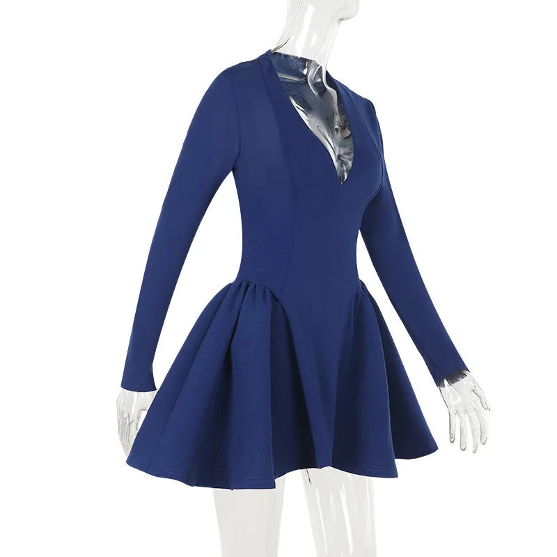Deep V Long Sleeve Bodycon Mini Dress Mssaz Desses