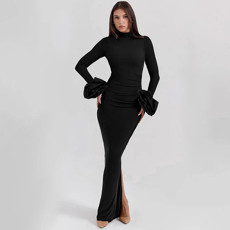 Bubble Long Sleeved Maxi Dress Mssaz Desses