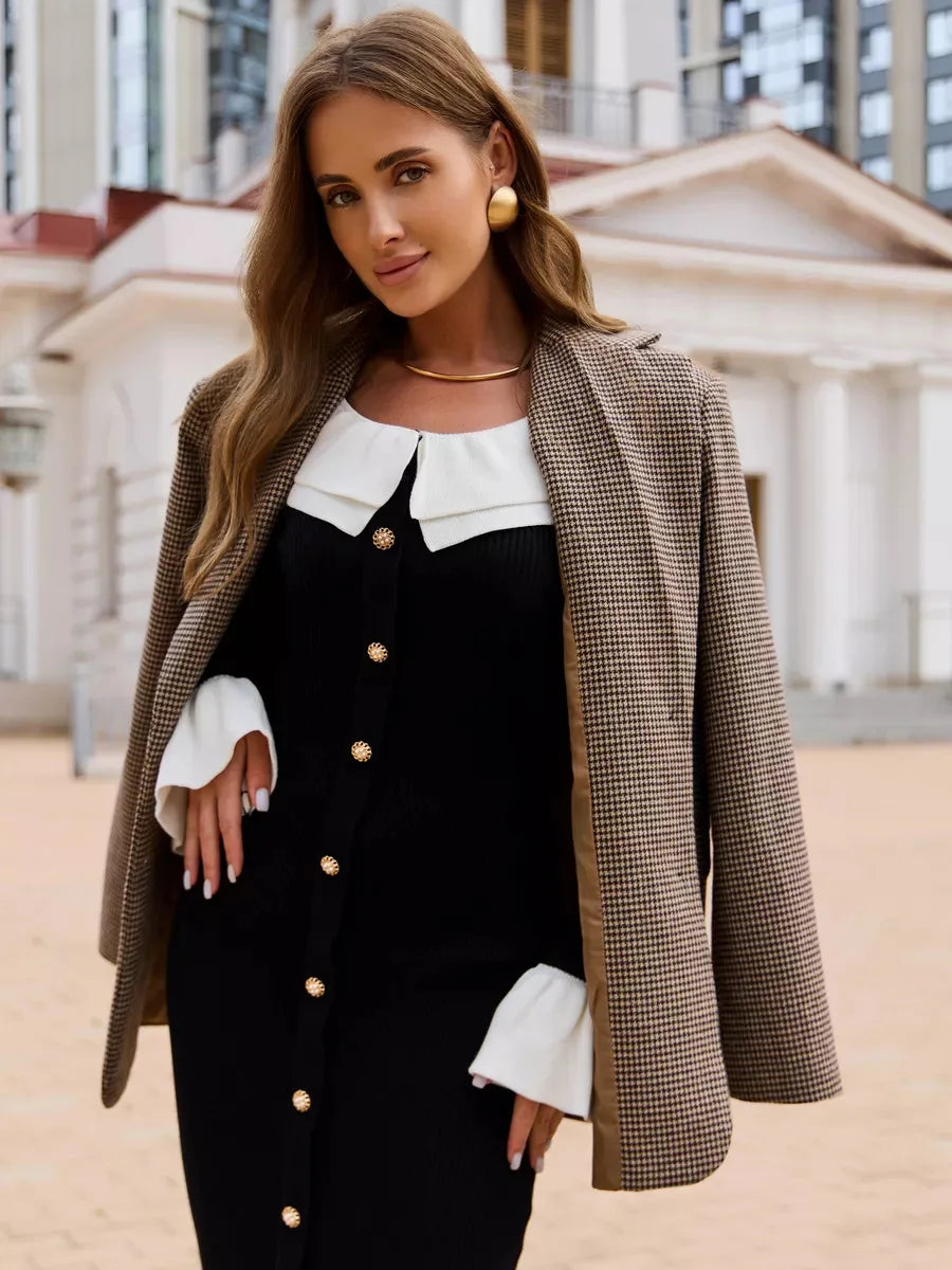 Patchwork Contrast Ribbed Midi Dress Mssaz Desses