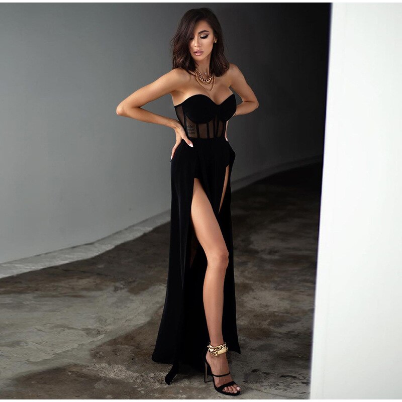 Off-shoulder Vintage Long Sleeveless Dress Mssaz Desses