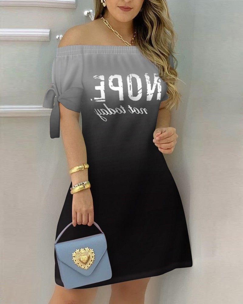 Off Shoulder  Mini Dress Short Sleeve Bow Tie Striped Plaid Floral Vestidos Mssaz Desses