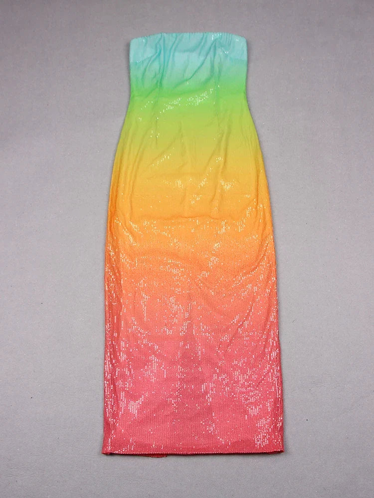 Sequin Ombre Midi Dress Mssaz Desses