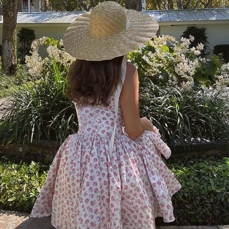Flower Printed Open Back A-line Corset Mini Dress Mssaz Desses
