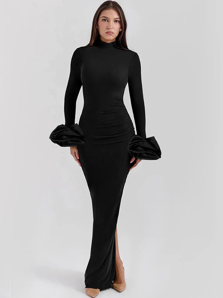 Bubble Long Sleeved Maxi Dress Mssaz Desses