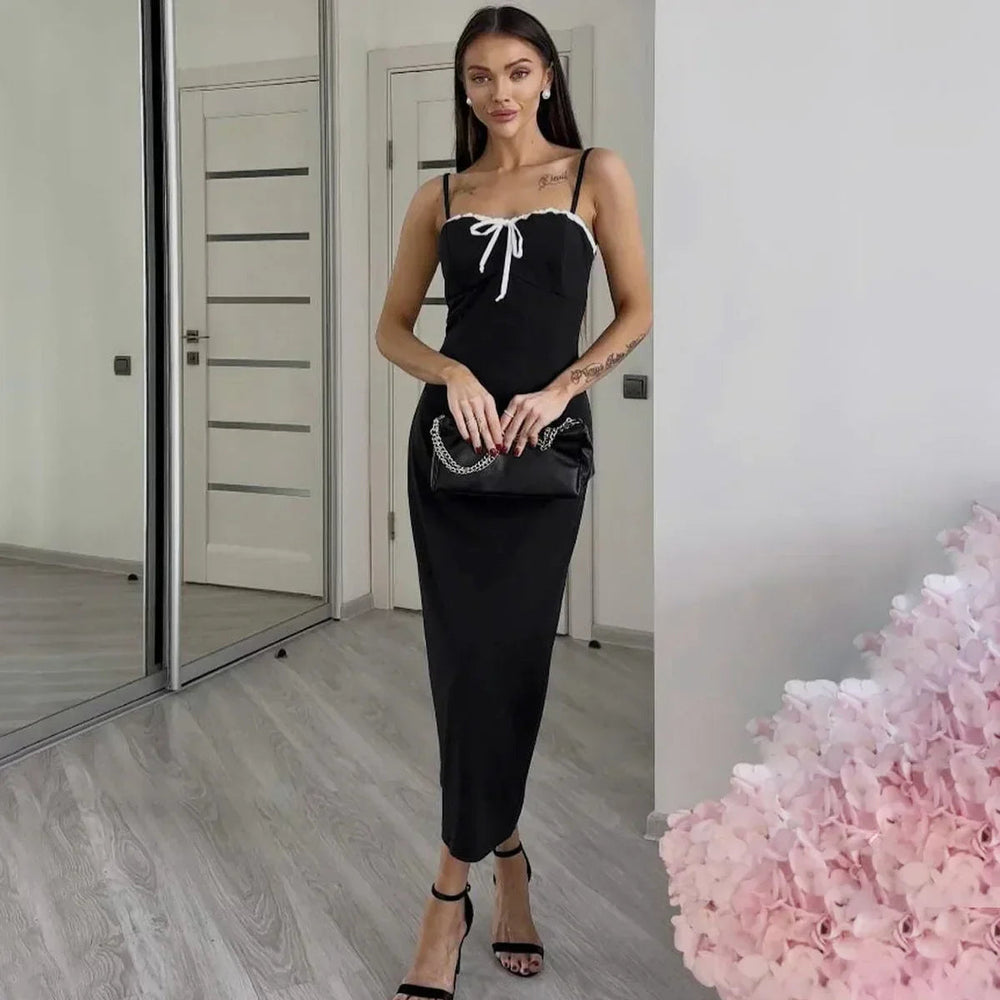 Open Back Lace Patchwork Black Maxi Dress Mssaz Desses