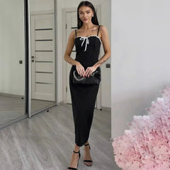 Open Back Lace Patchwork Black Maxi Dress Mssaz Desses
