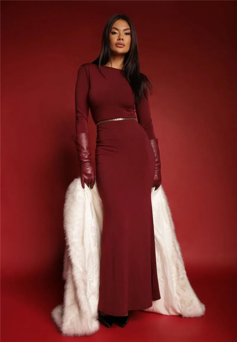 Two Butterfly Long Sleeve Maxi Dress Mssaz Desses