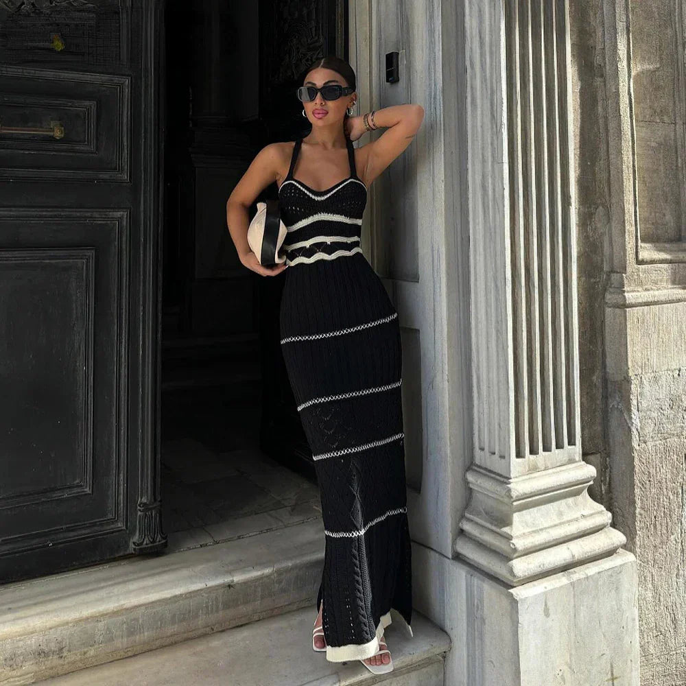 Striped Knit Midi Dress Mssaz Desses