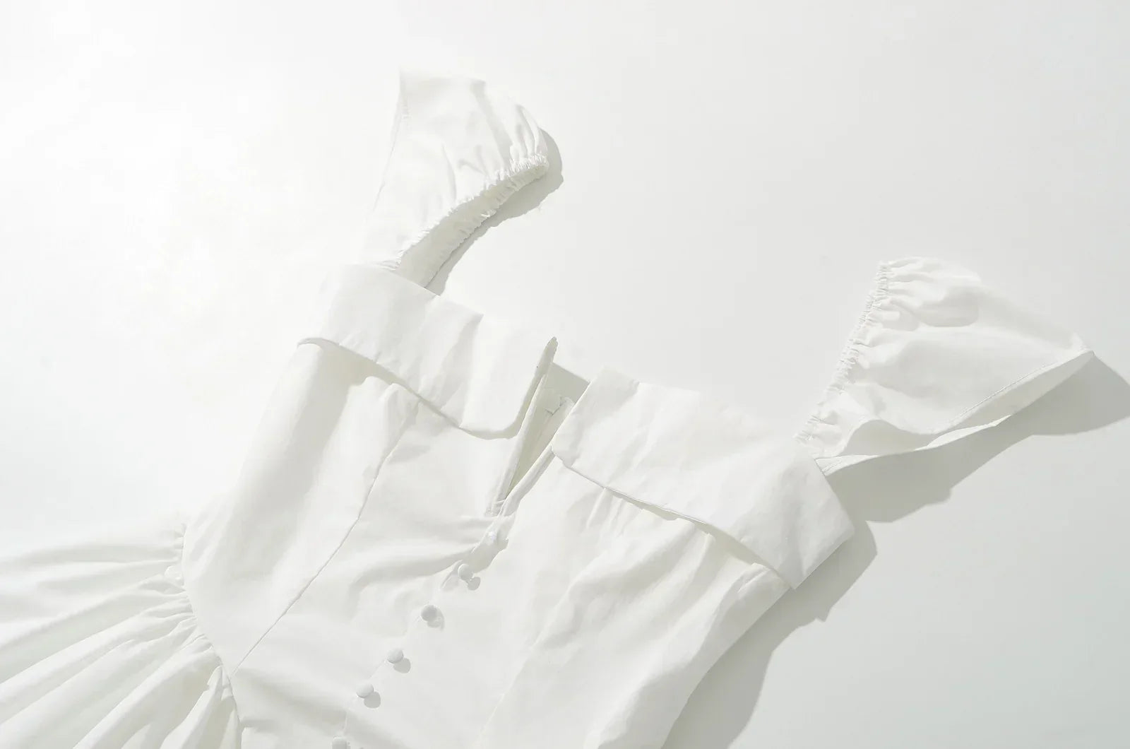 White Slit V Collar Short Sleeve Corset Style Mini Dress Mssaz Desses