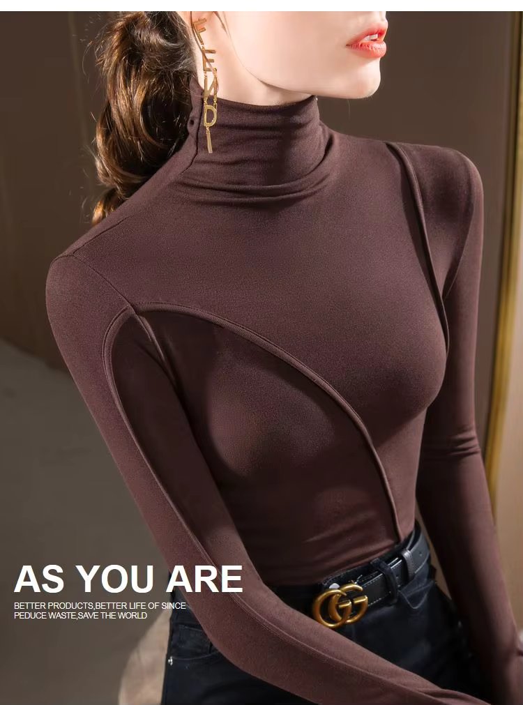 Turtleneck All-match Slim Long Sleeve T-shirt Mssza