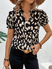 V-neck short-sleeved Directional pattern-making shirts Mssza