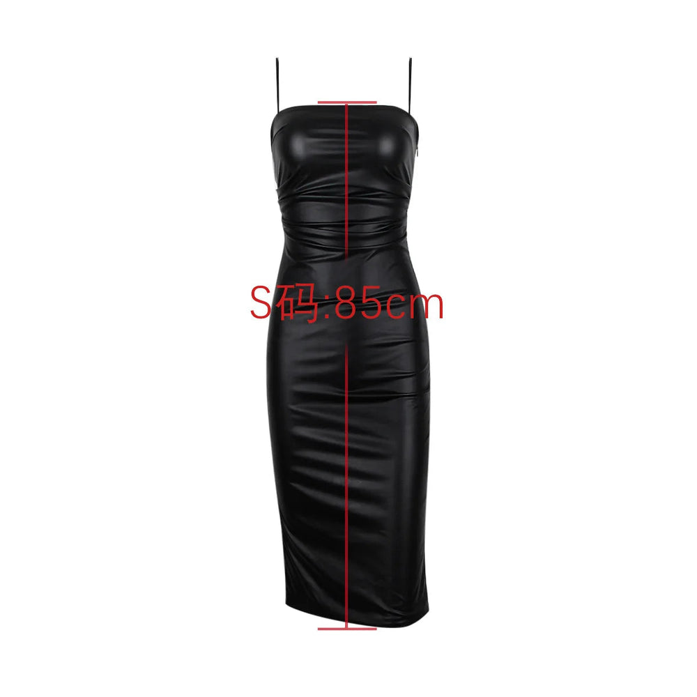 PU Open Back Lace Up Knee Length Dress Mssaz Desses