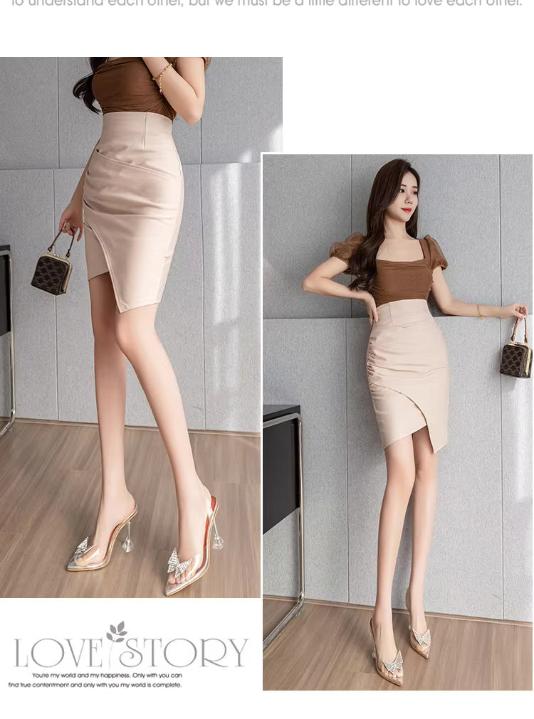 Elastic High Waist Faldas Largas Slim Elegant Bodycon Skirt Mssza