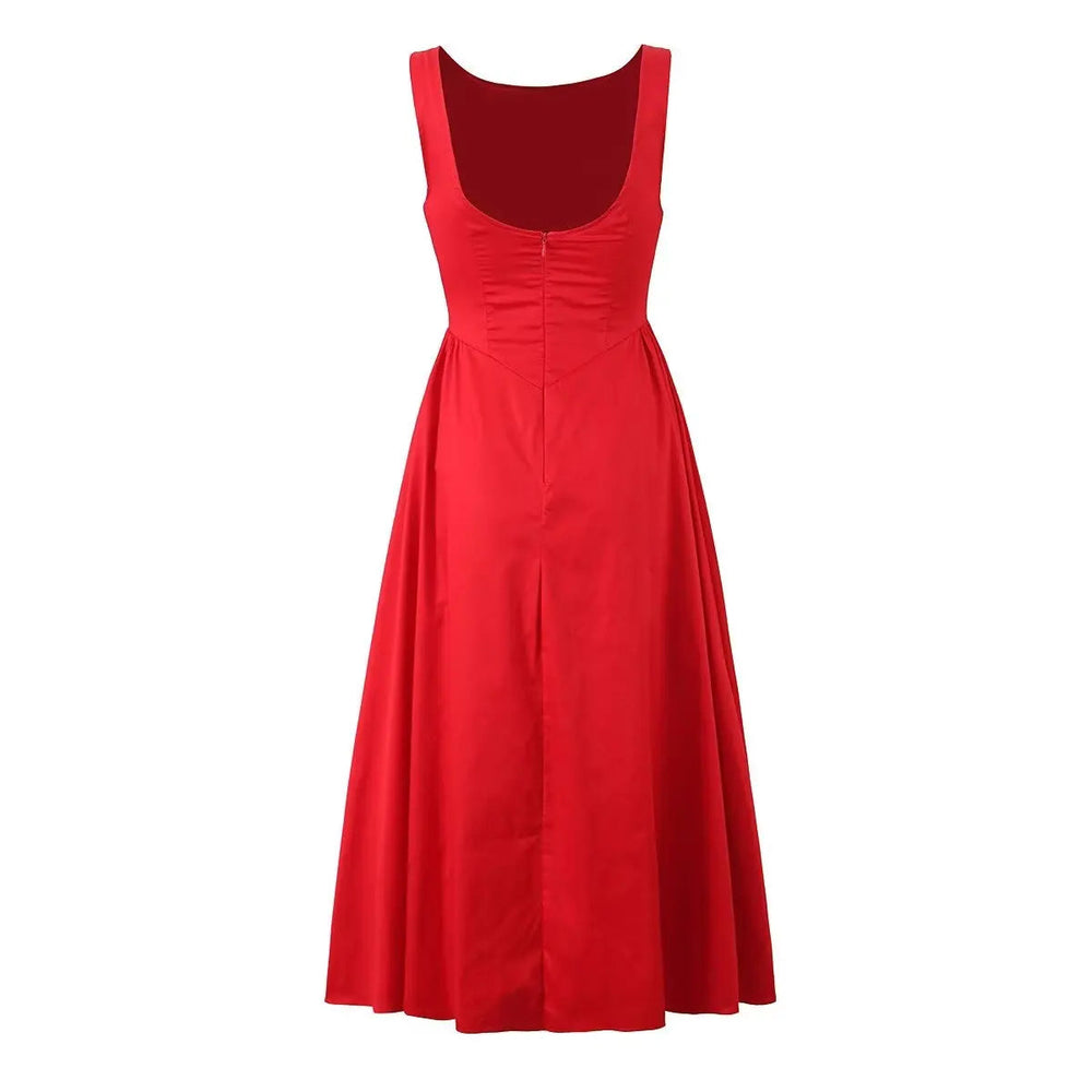 Solid Halter Backless Long Dress Mssaz Desses