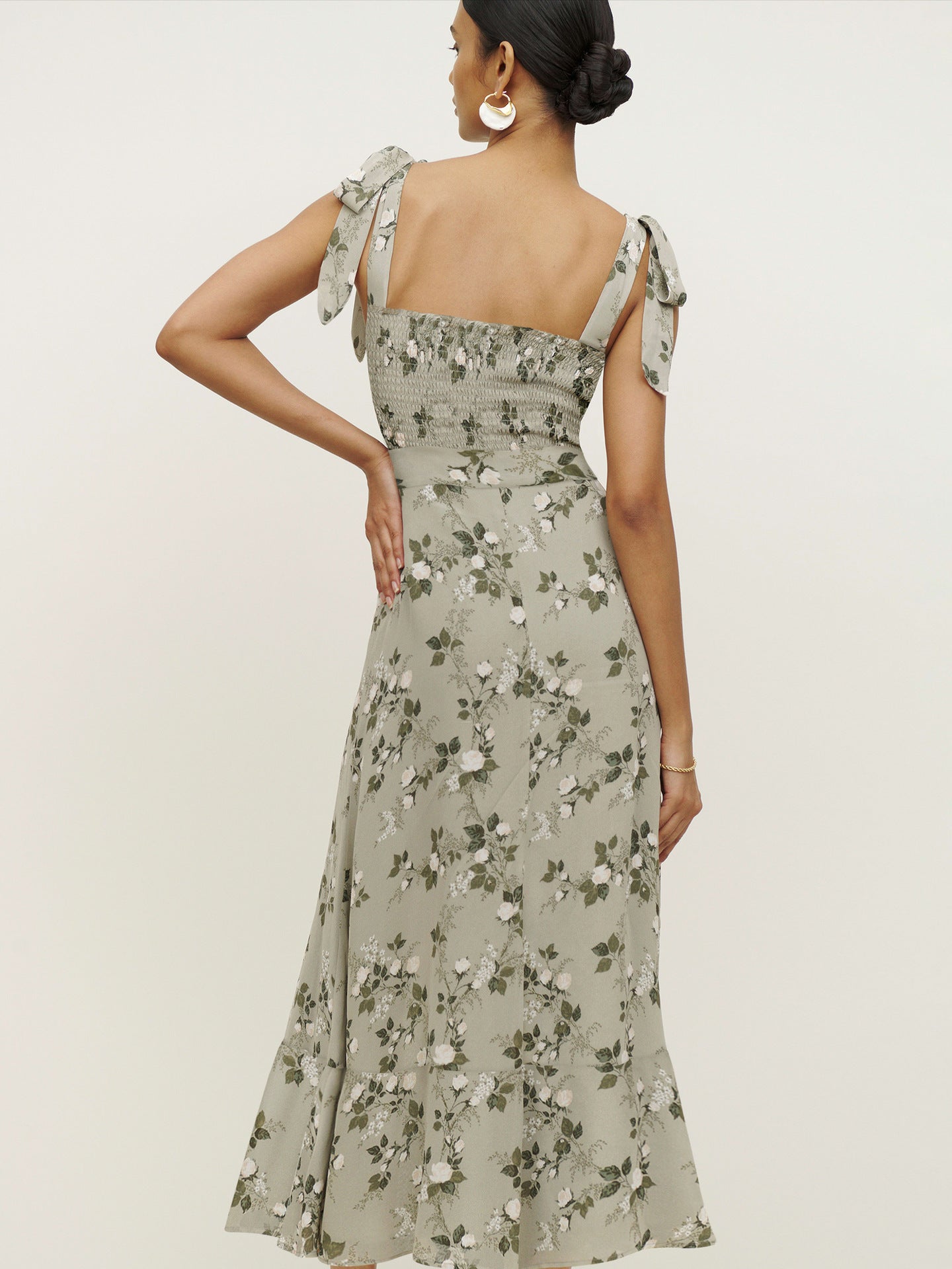 Green Basic Vintage Beach Tank Elegant Retro Floral Long Vestidos Belt Yellow Mssaz Desses