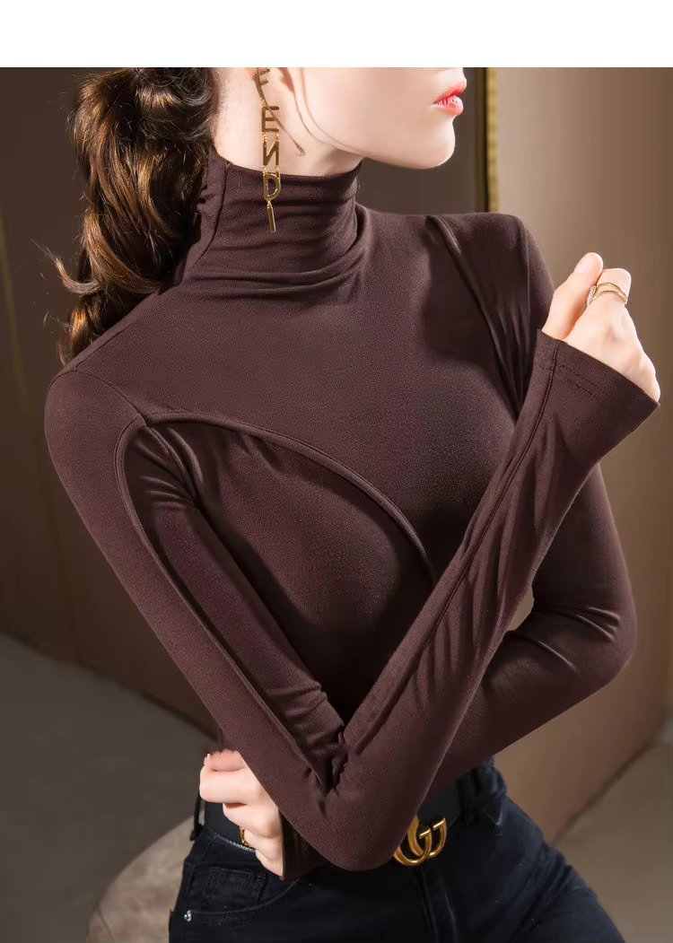 Turtleneck All-match Slim Long Sleeve T-shirt Mssza