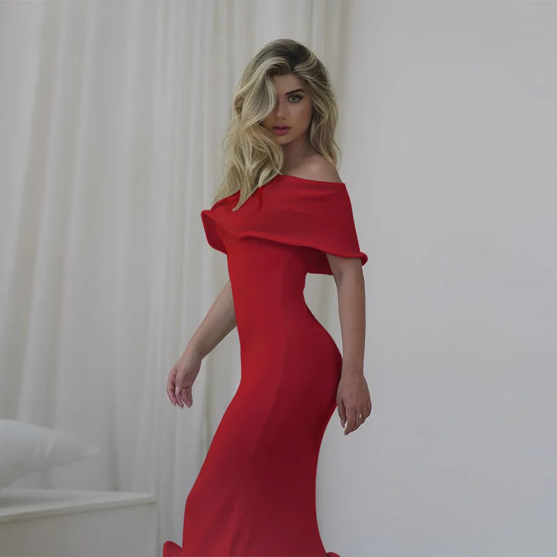 Ruffled Backless Midi Party Dress Mssaz Desses