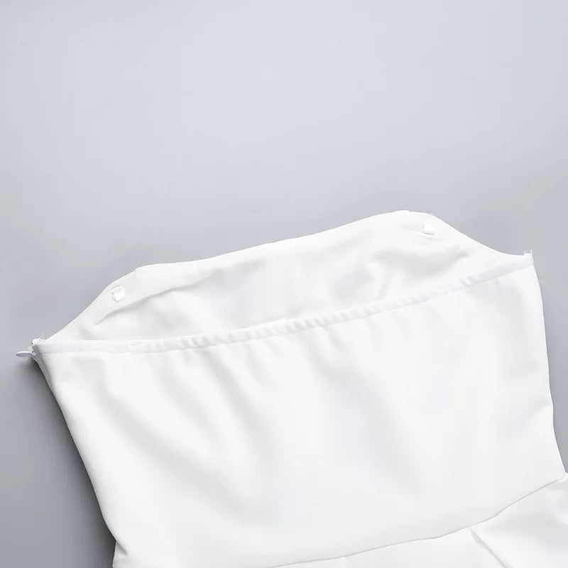 Elegant Strapless Corset A Line Solid Mini Dress Mssaz Desses
