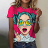 Vintage Cartoon Characters Print Short Sleeved T-Shirts Mssza