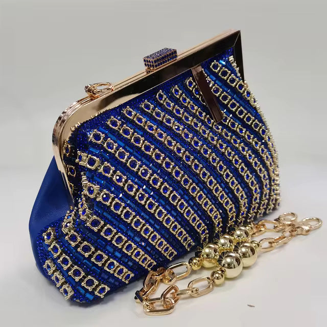 Latest Irregular Diamond Rhinestone Large Capacity Clutch Mssza