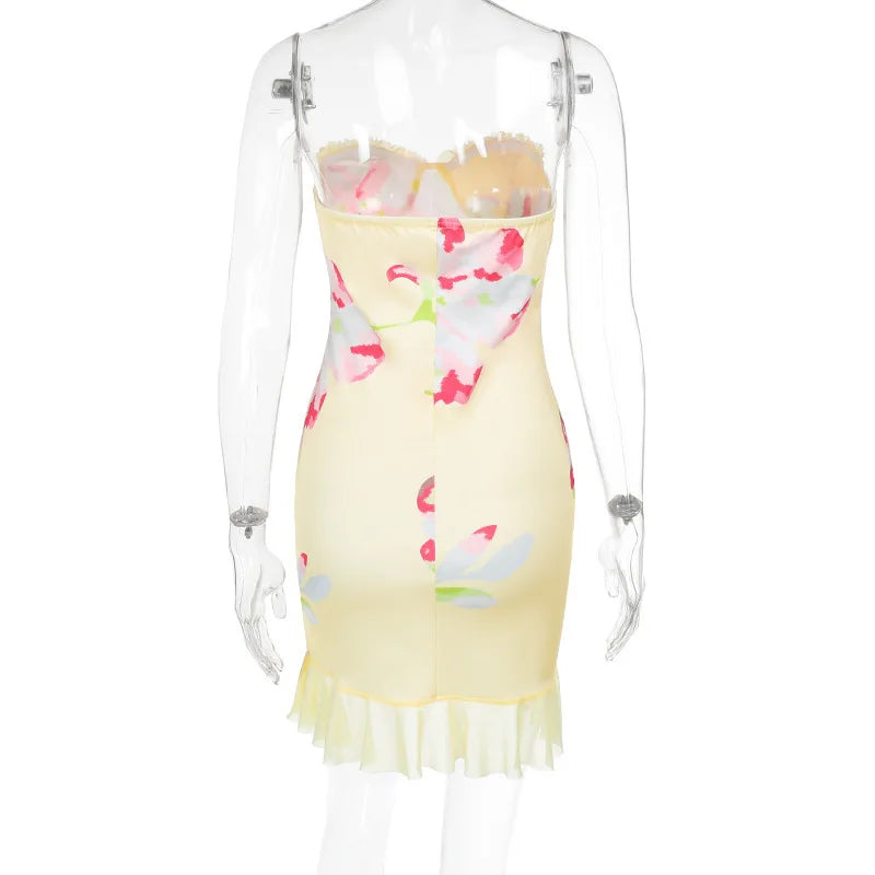Printed Off-Shoulder Backless Party Dress for Women Mssaz Desses