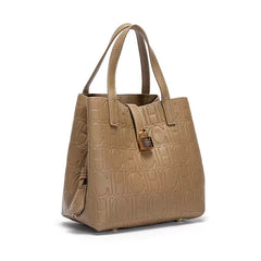 Retro Craft Letter Printed Metal Accessories Large Capacity Handbag Mssza