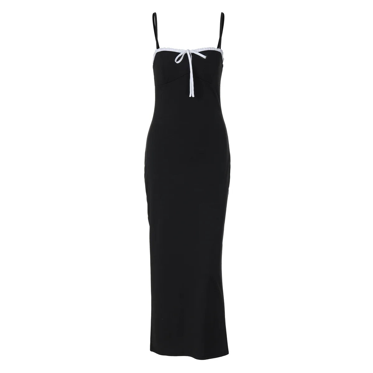 Open Back Lace Patchwork Black Maxi Dress Mssaz Desses