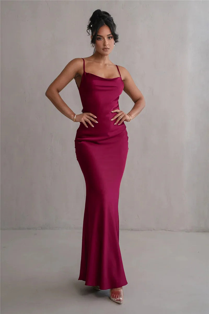 Floral Draped Open Back Spaghetti Strap Maxi Dress Mssaz Desses