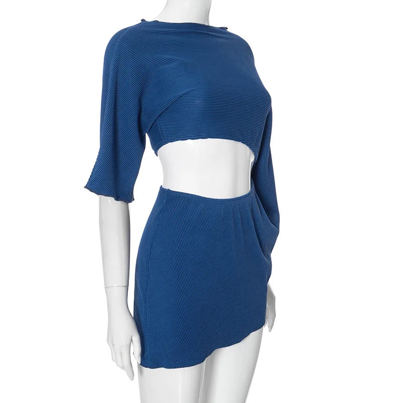 Cutout Mini Dress Short Sleeve & Loose Fit Mssaz Desses
