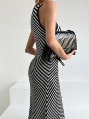 Striped Ribbed Midi Dress Mssaz Desses