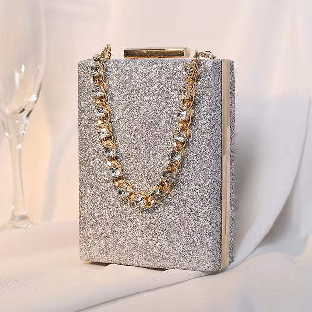 Glitter Diamond Chain Banquet Wallets Clutch Bag Mssza
