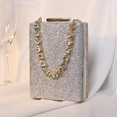 Glitter Diamond Chain Banquet Wallets Clutch Bag Mssza