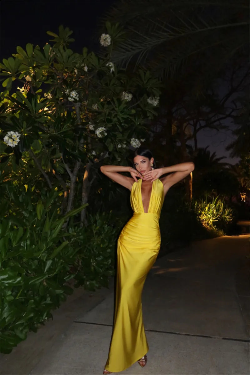 Halter Neck Maxi Dress Mssaz Desses