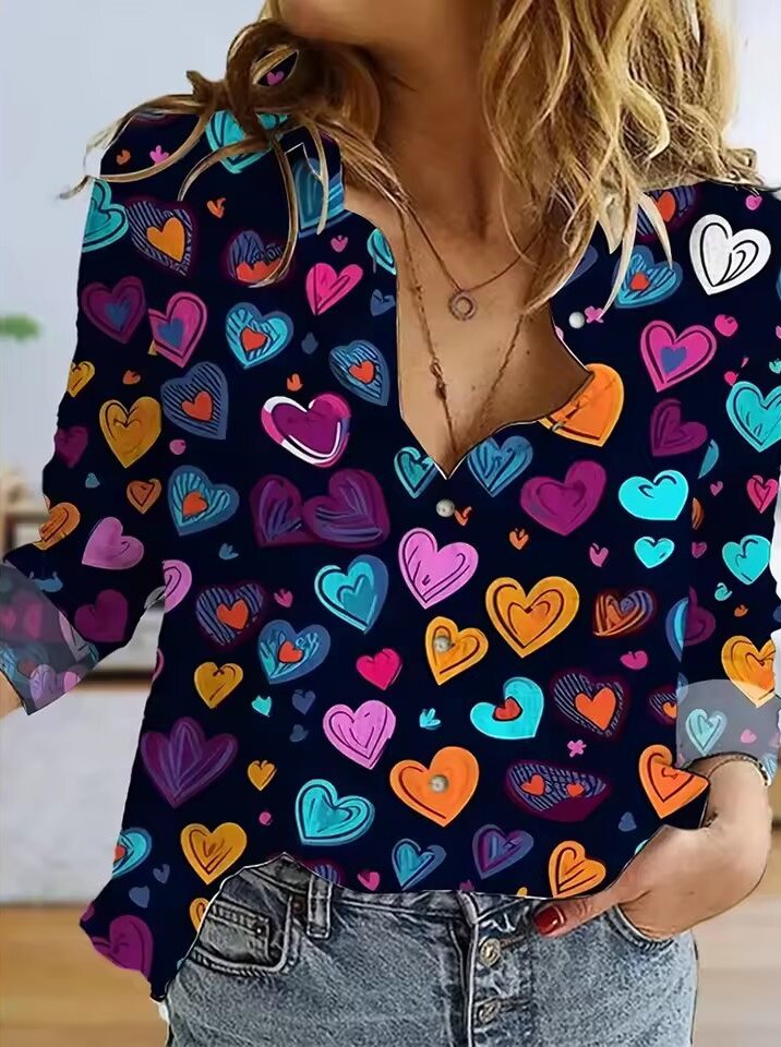 Unique Cactus Printed Single-Breasted Top for Women Mssza