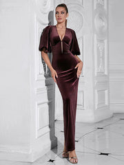 Backless Puff Lantern Sleeve Maxi Dress Mssaz Desses