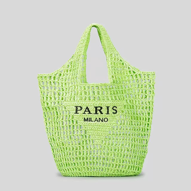 Casual Hollow Straw Designer Letters Handbags Mssza