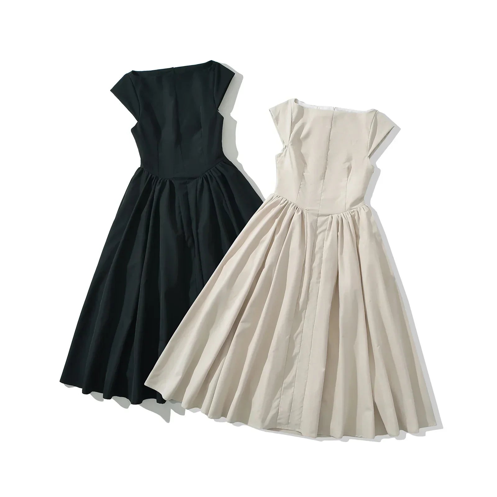 Short Sleeve Hollow Out Back Midi Dress Mssaz Desses