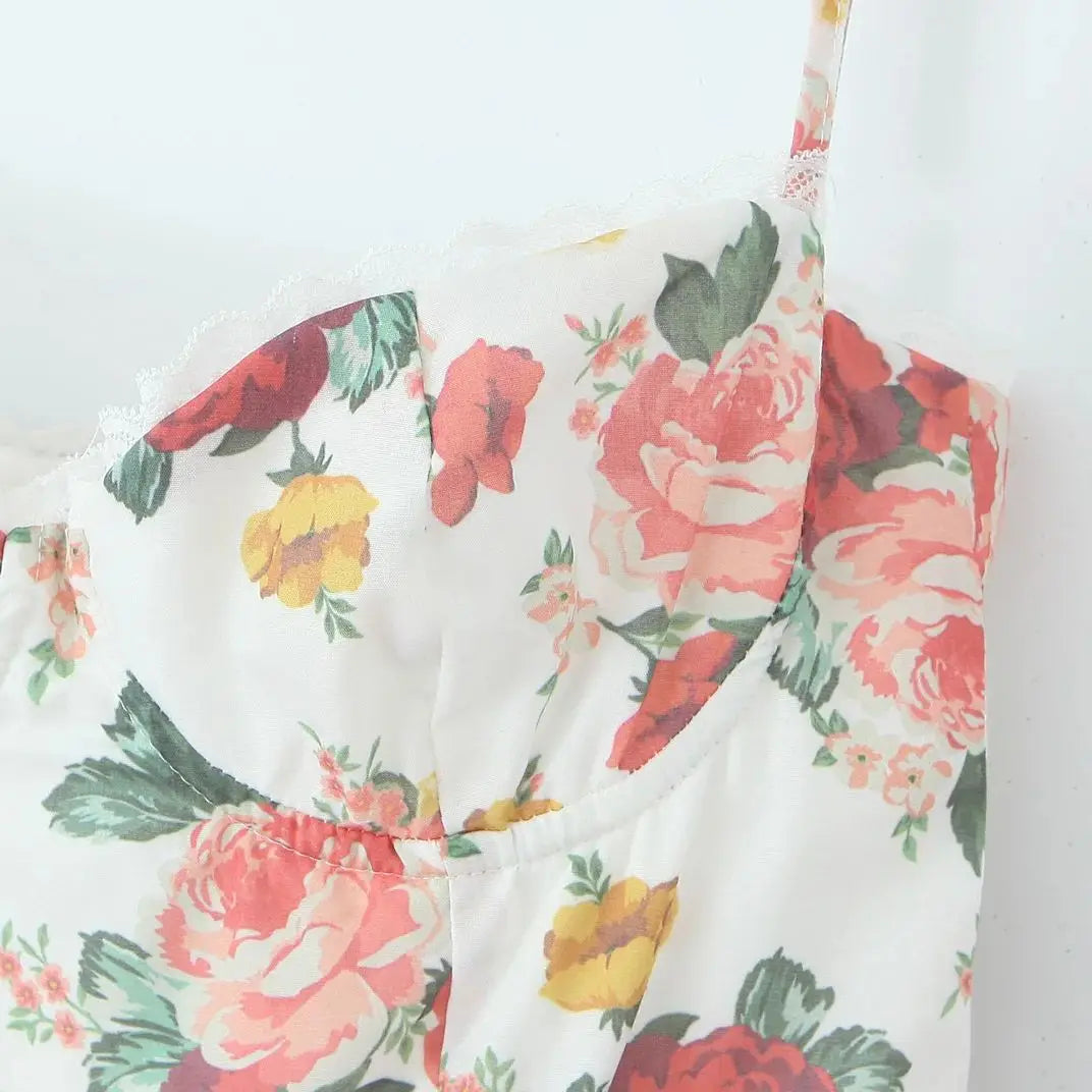 Floral Corset Mini Dress Mssaz Desses