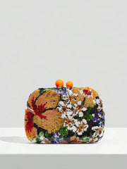 Black Sequin Random Pattern PU Leather Clutch Mssza