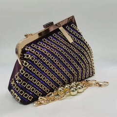 Latest Irregular Diamond Rhinestone Large Capacity Clutch Mssza