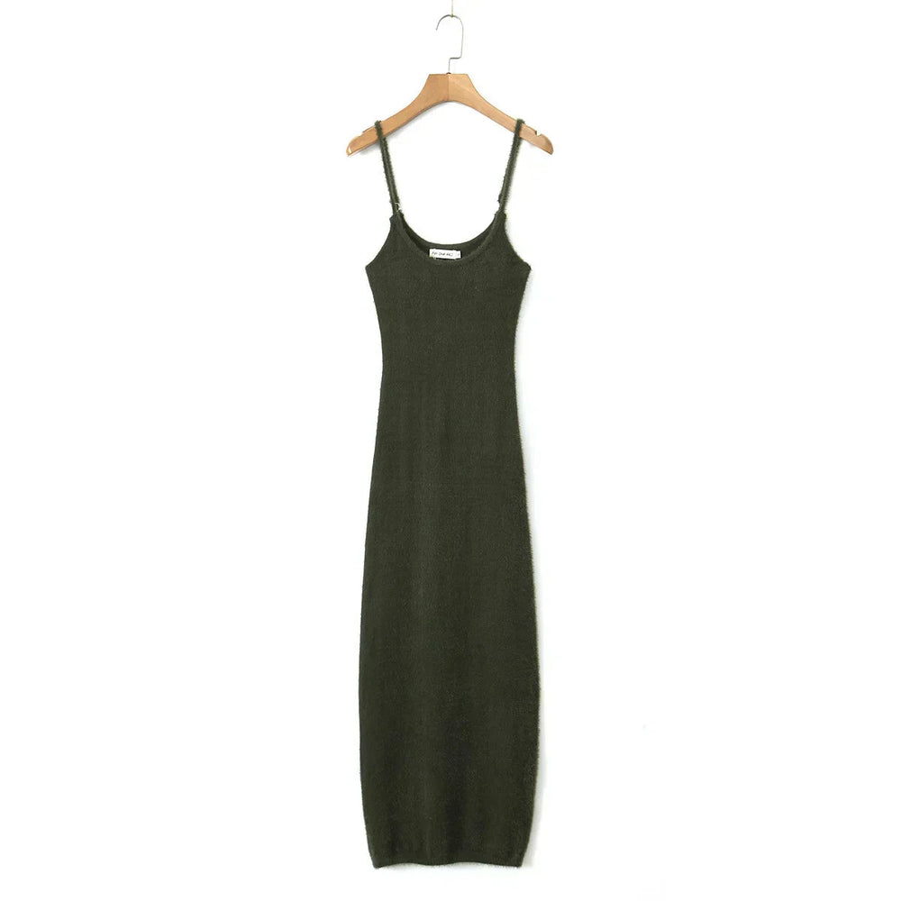 Knitted Cardigan With Camisole Dress Two-piece Set Mssaz Desses