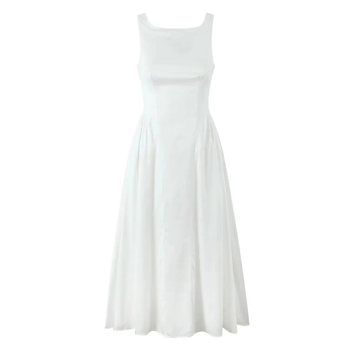 Solid Halter Backless Long Dress Mssaz Desses
