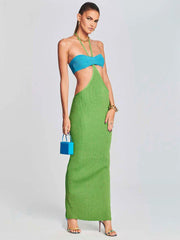 Halter Neck Shoulder Bikini Wrap Knit Beach Cover-Up Mssaz Desses