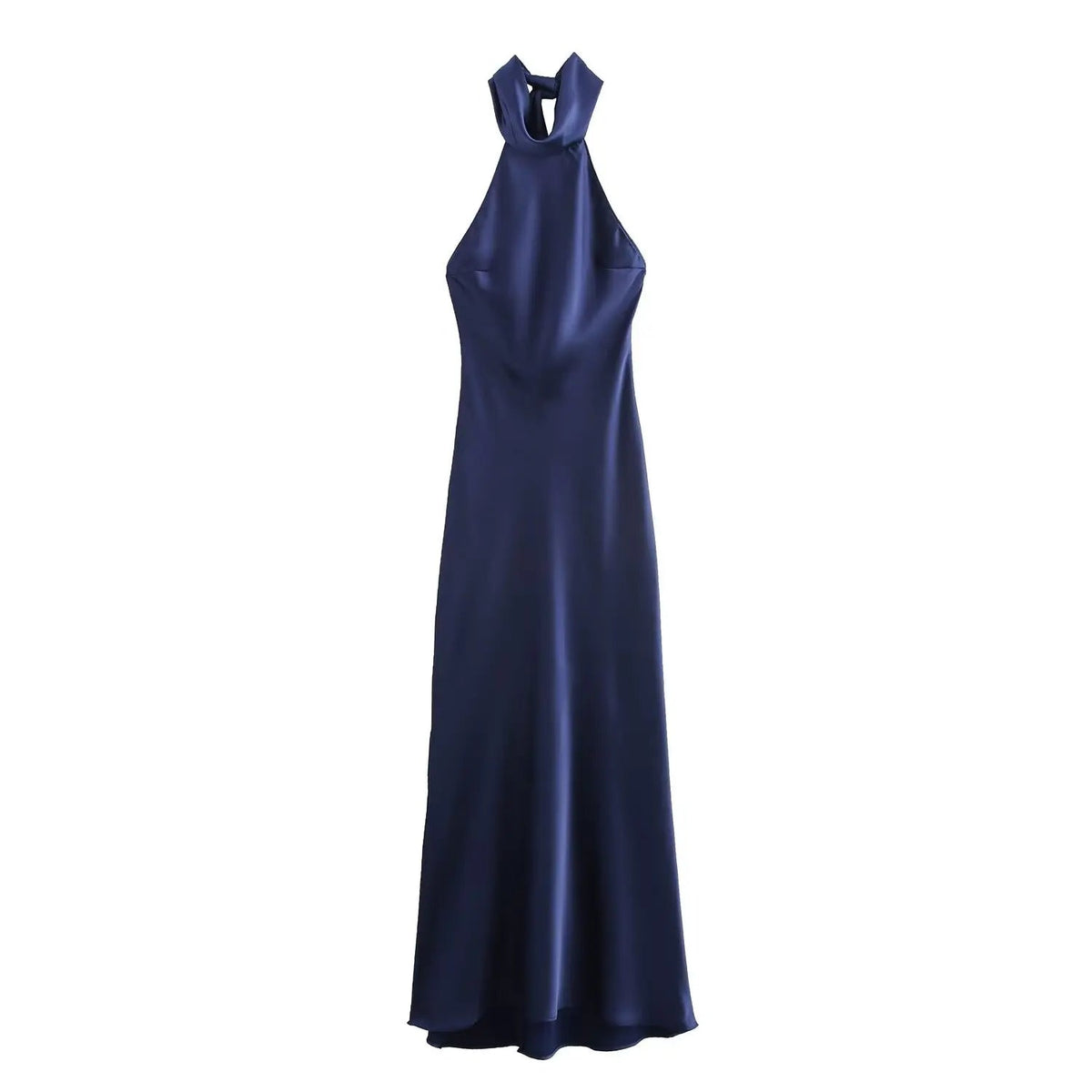 Solid Sleeveless Backless Bow Zipper Long Dress Mssaz Desses