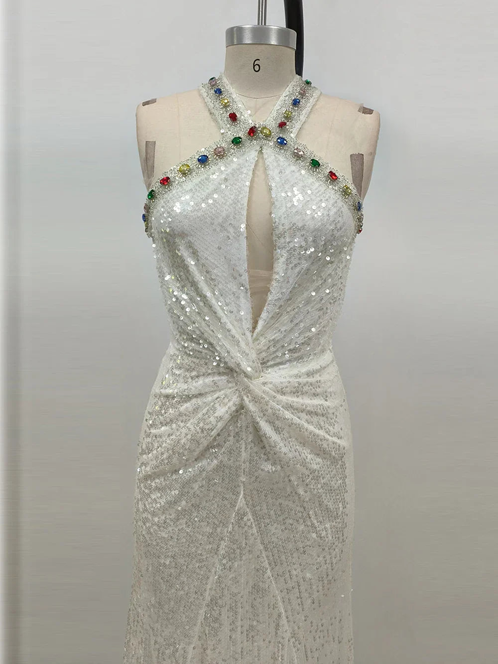 Mesh Sequin Floor Length White Mermaid Dress Mssaz Desses