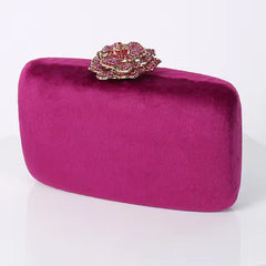 Elegant Velvet Flower Chain Banquet Box Clutch Mssza