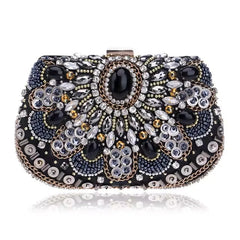 Beaded Chain Embroidery Clutch Mssza